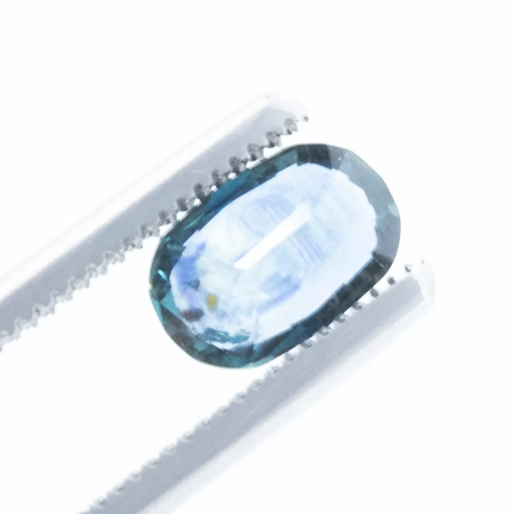 1.39CT DEEP BLUE TEAL ELONGATED CUSHION CUT MONTANA SAPPHIRE, 8.07X5.34MM