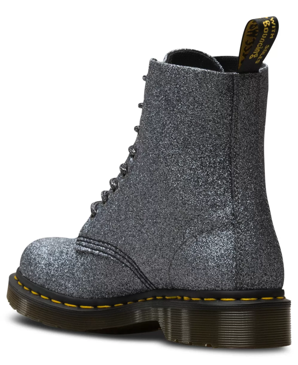 1460 Pascal Glitter Pewter Boots