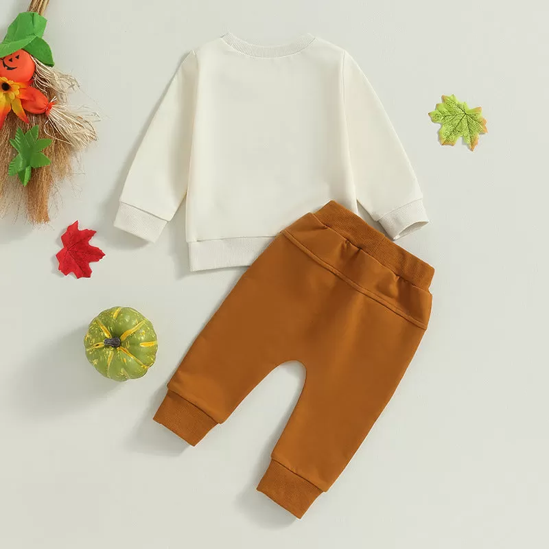 2 Pieces Set Baby Kid Boys Letters Tops And Solid Color Pants Wholesale 231130121