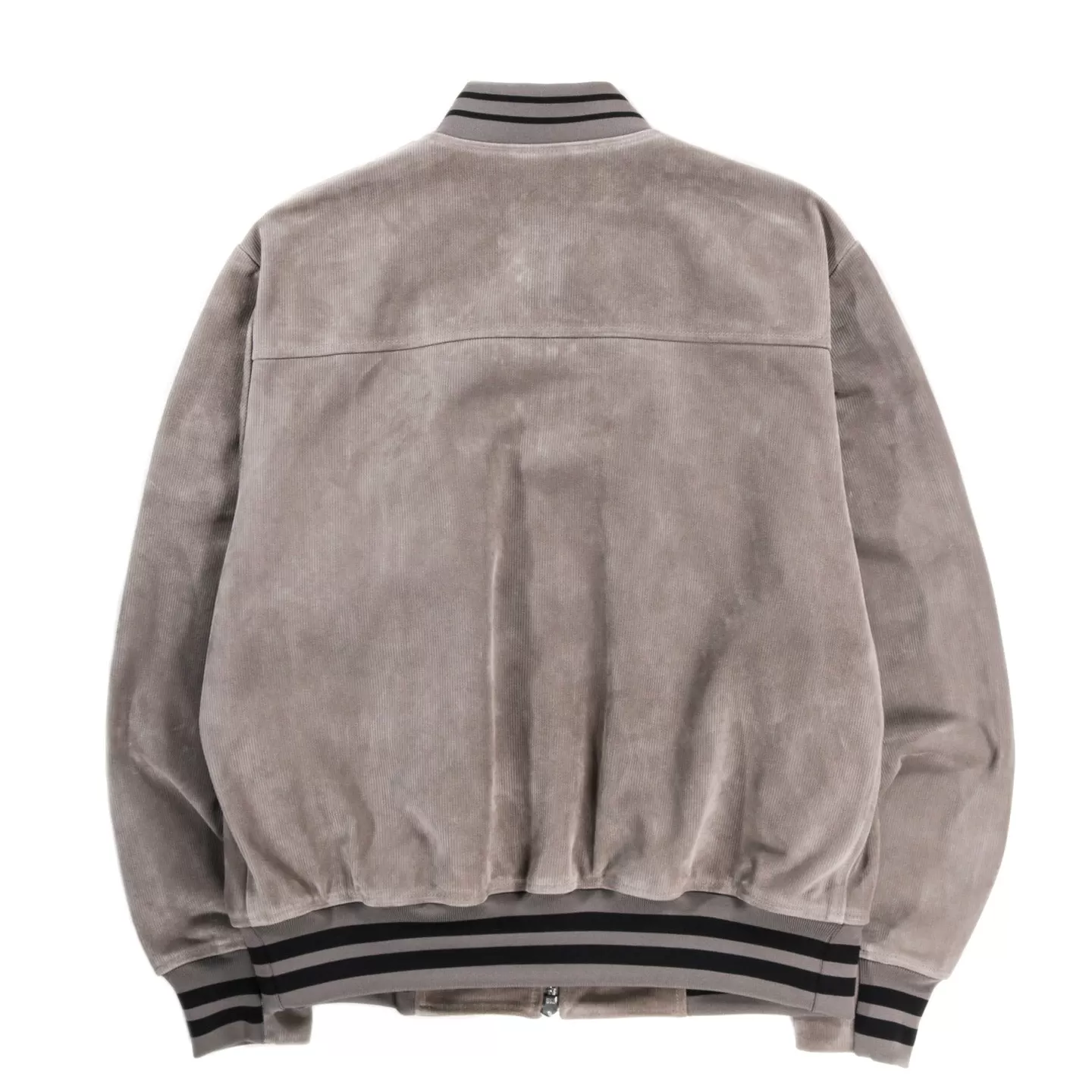 4SDESIGNS VARSITY BOMBER GREY CORDUROY EFFECT HEAVY LEATHER