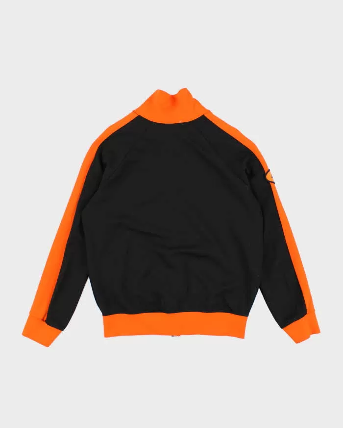 80's Vintage Men's orange and black Track Jacket - M