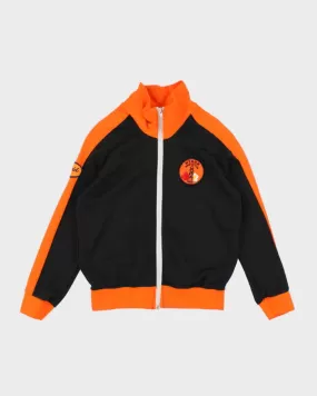 80's Vintage Men's orange and black Track Jacket - M