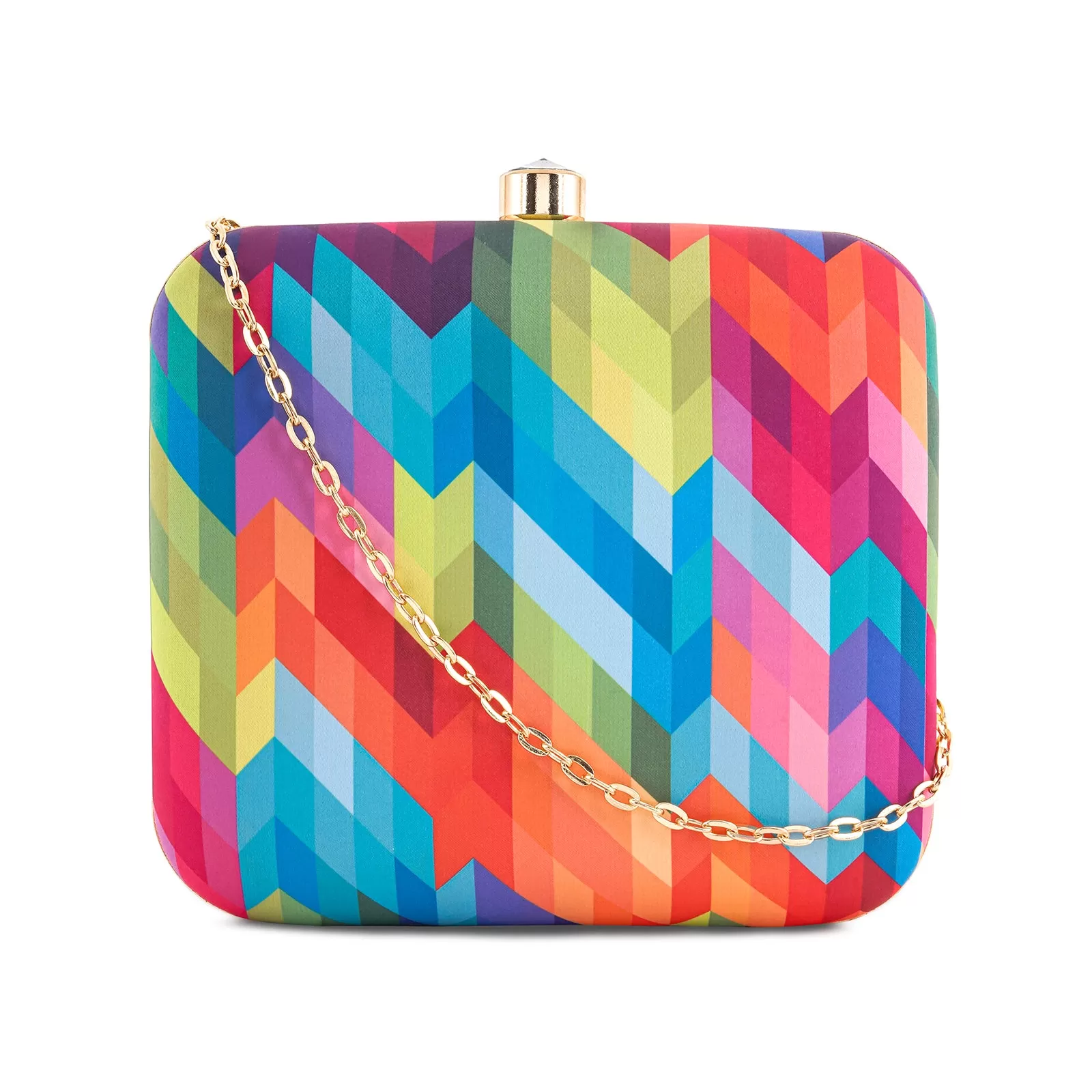 Abstract Bliss Multicolour Printed Clutch