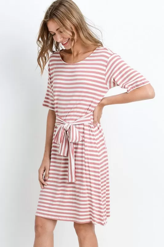 Adele Striped Midi Dress