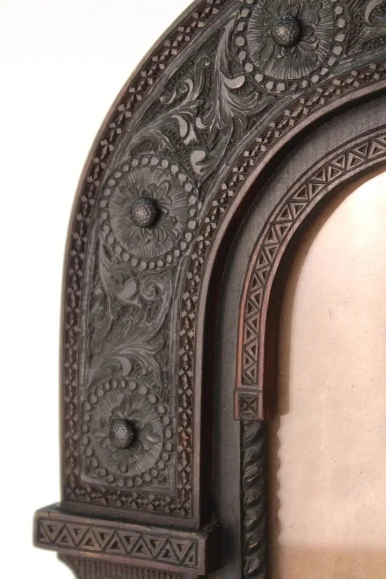 Aesthetic Movement Carved Wood Moorish Style Picture Frame