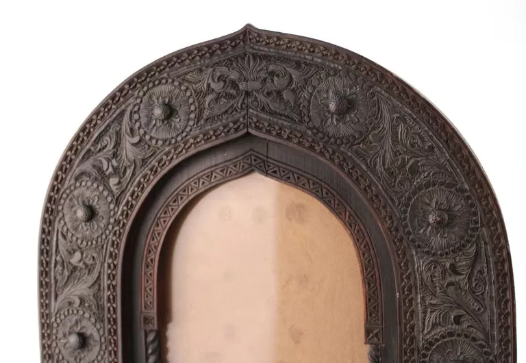 Aesthetic Movement Carved Wood Moorish Style Picture Frame