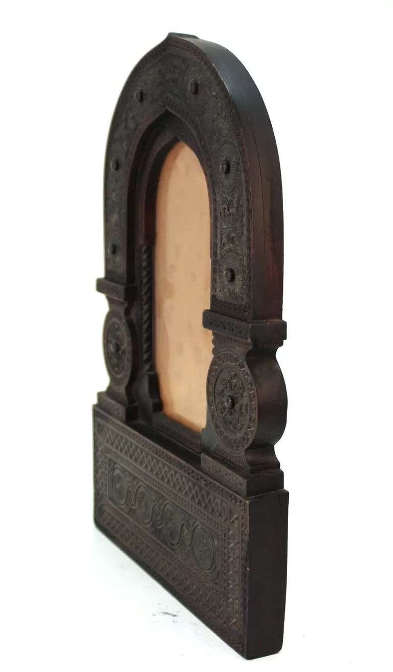 Aesthetic Movement Carved Wood Moorish Style Picture Frame