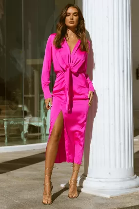 Aja Midi Dress - Fuchsia