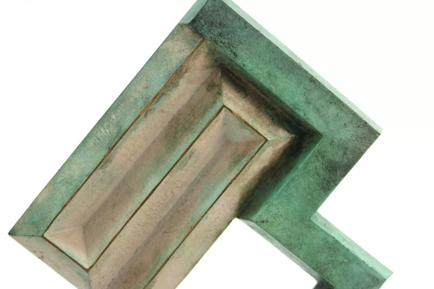 American Modernist Abstract Sculpture In Patinated Metal