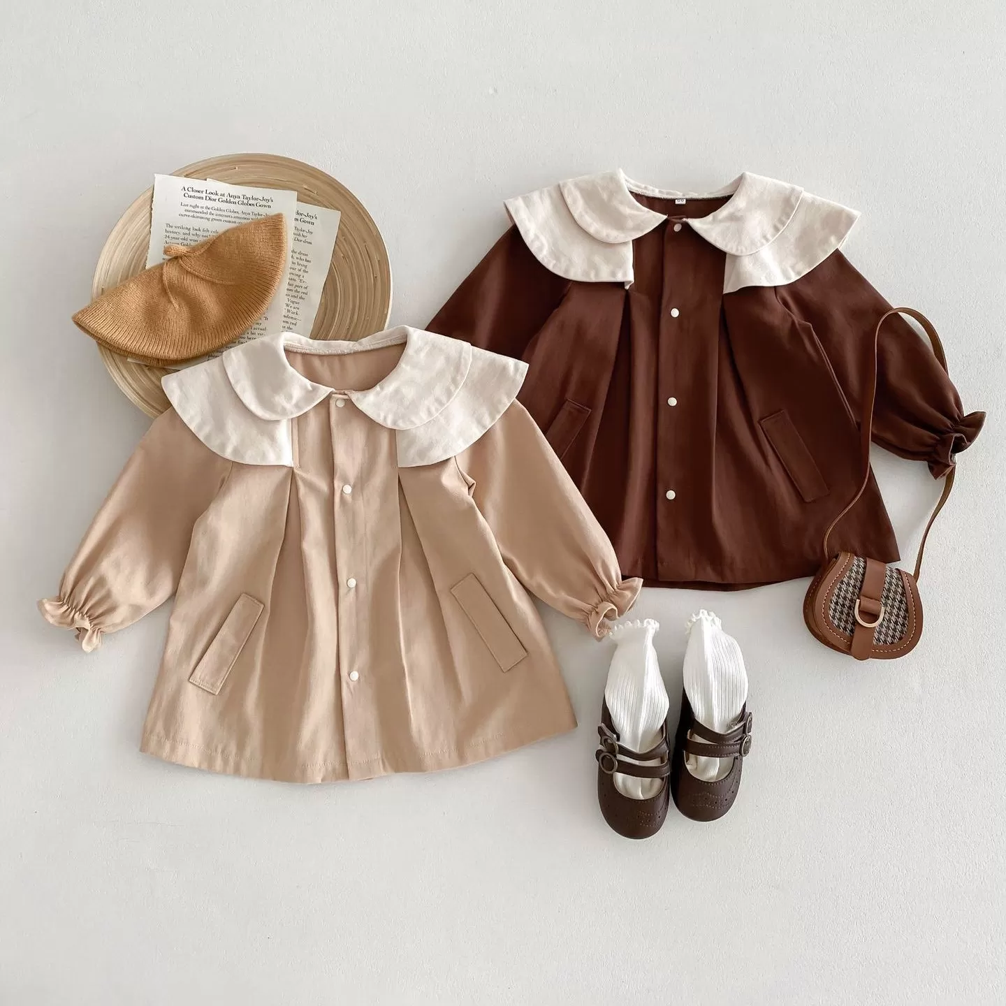 Baby Kid Girls Solid Color Jackets Outwears Wholesale 24030197