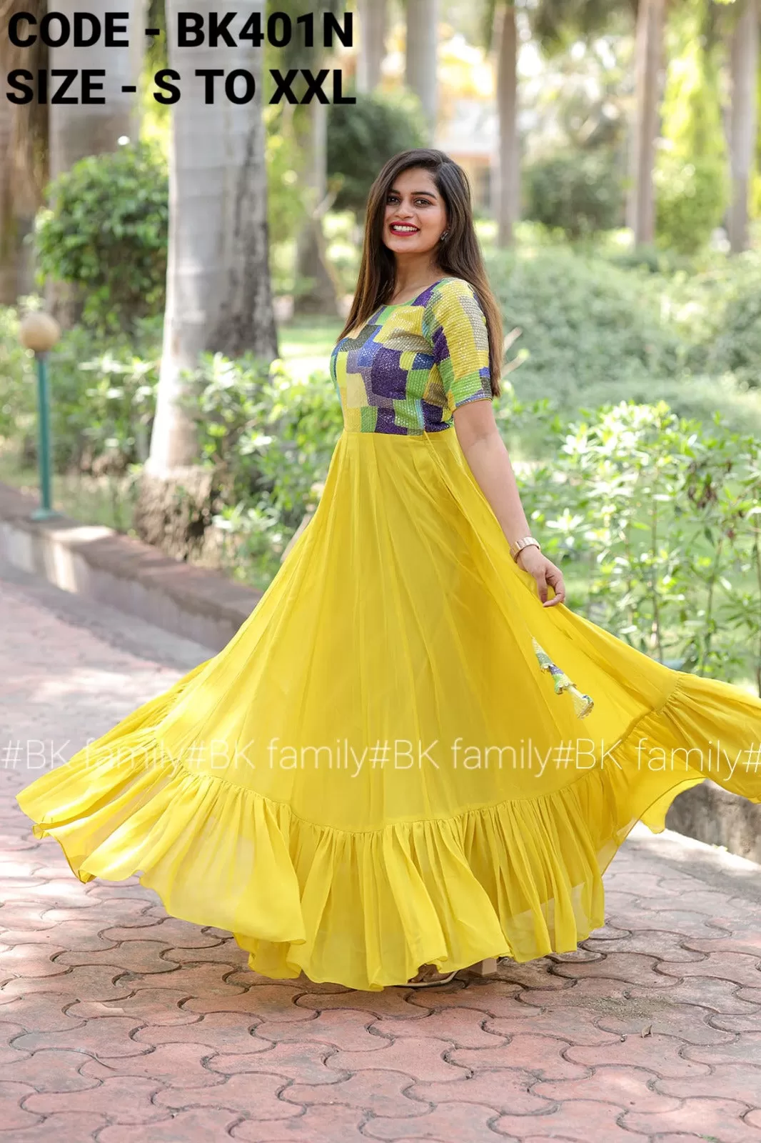 Beautiful Yellow Shade Anarkali Kurta in Georgette-TREND001YK