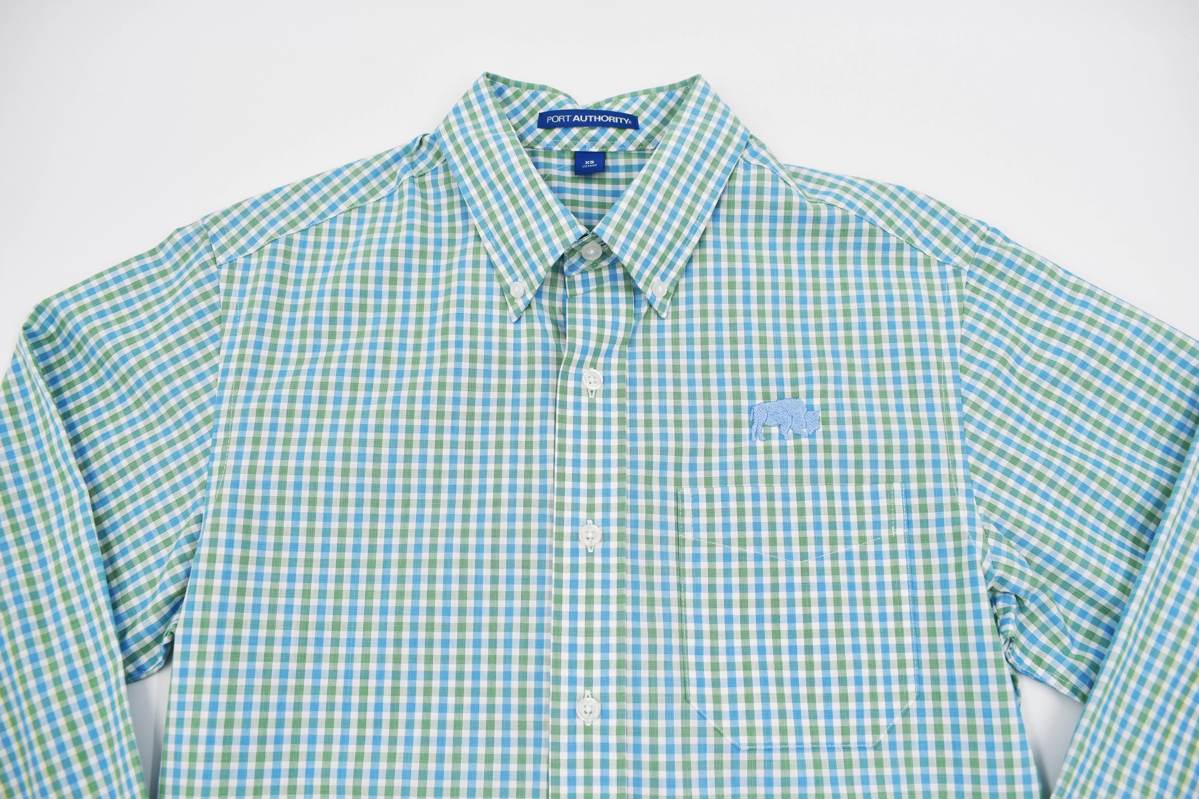 BFLO Blue and Green Button Down Dress Shirt