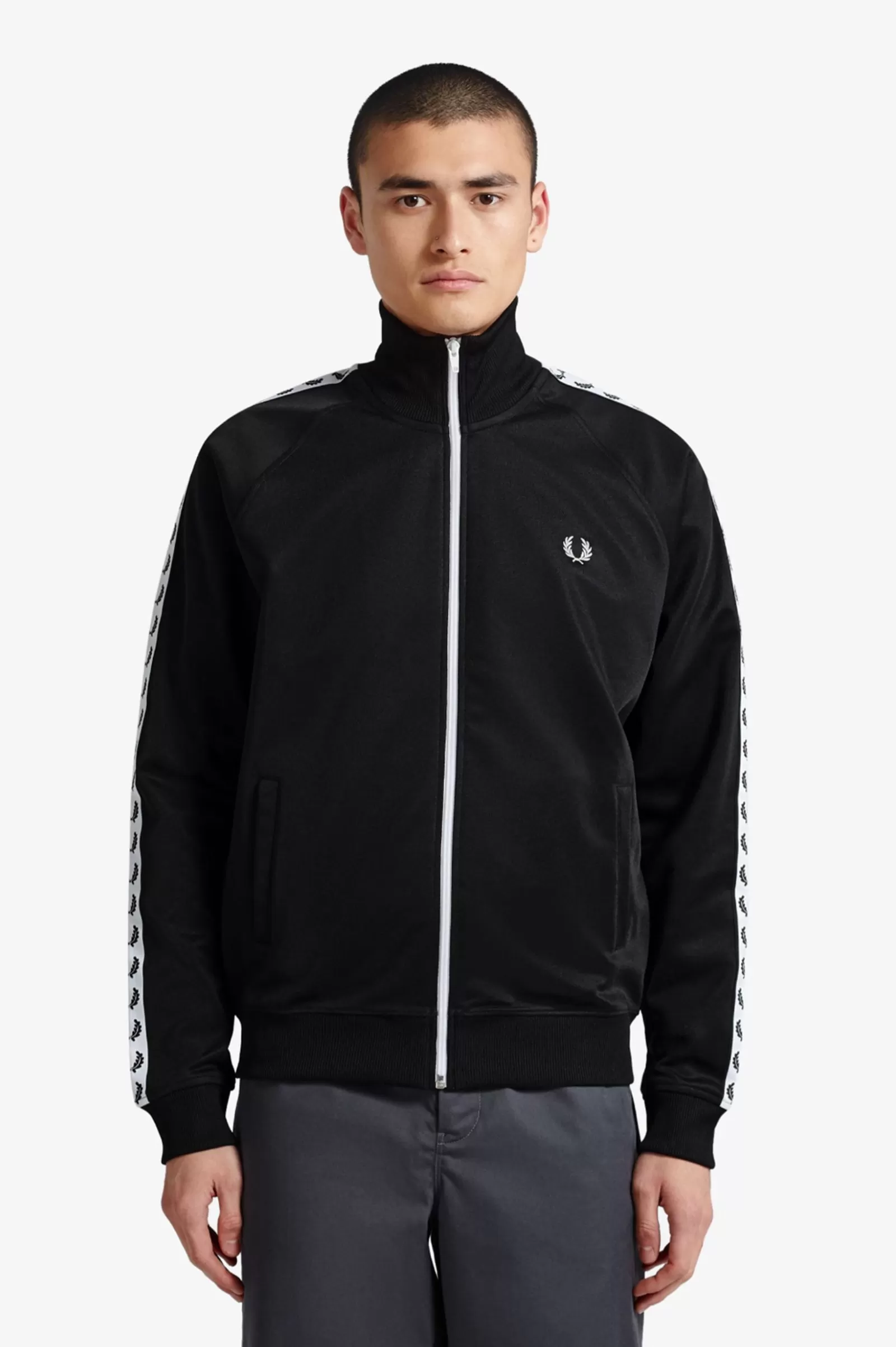 BLACK TAPED TRACK JACKET