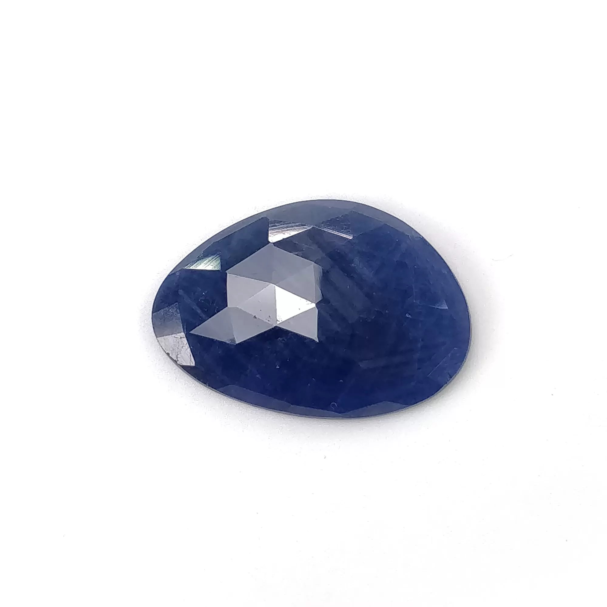 BLUE SAPPHIRE Gemstone Rose Cut : 17.65cts Natural Untreated Unheated Sapphire Uneven Shape 24.5*17mm