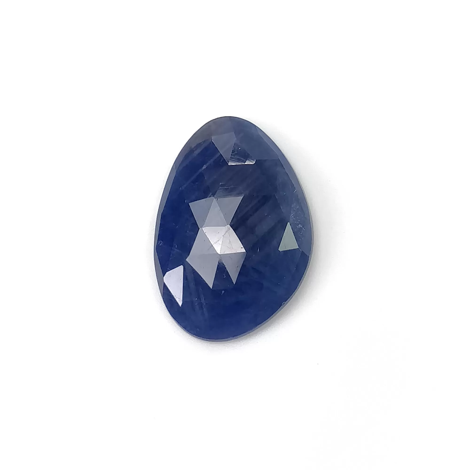 BLUE SAPPHIRE Gemstone Rose Cut : 17.65cts Natural Untreated Unheated Sapphire Uneven Shape 24.5*17mm