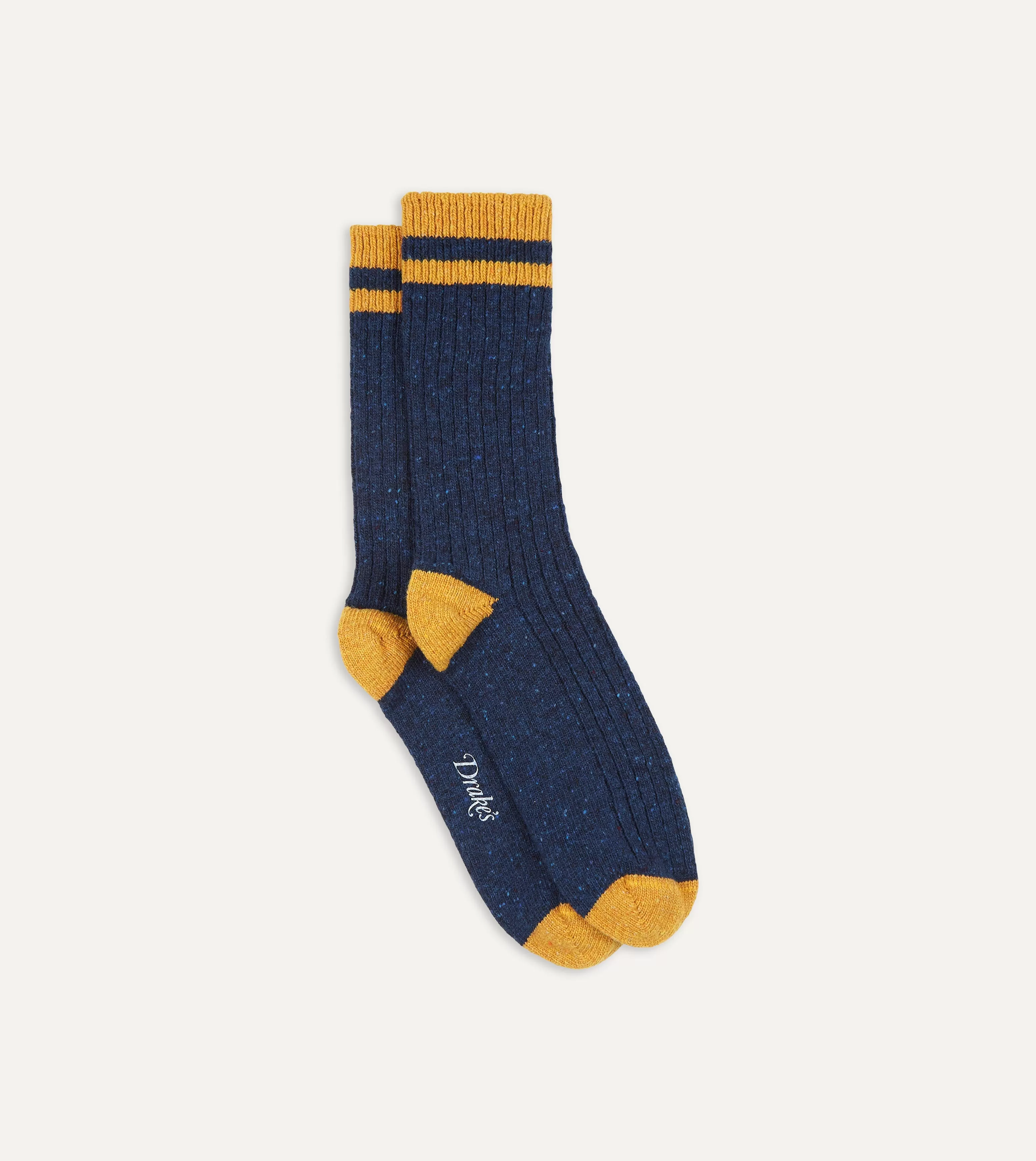 Blue Striped Donegal Wool Socks