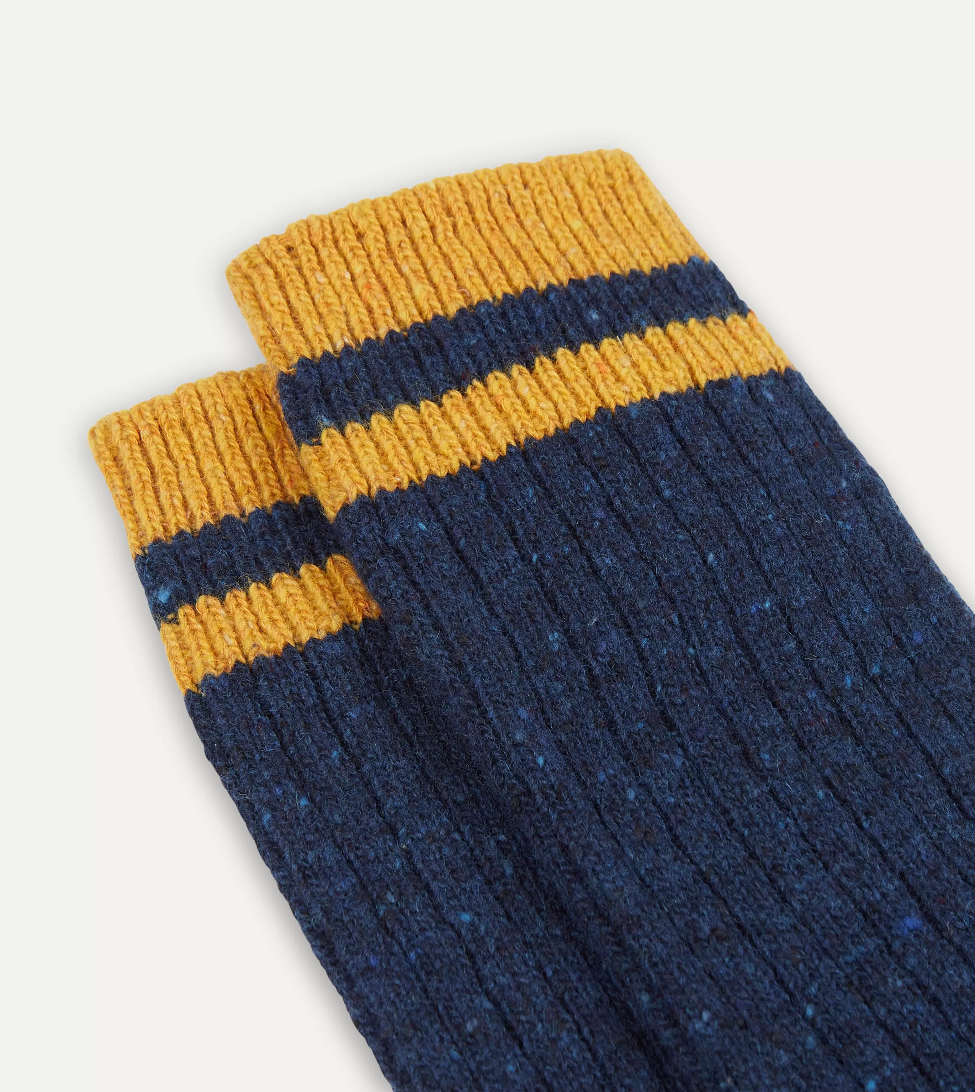 Blue Striped Donegal Wool Socks