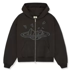 Broken Planet Zip-Up Soot Black Hoodie