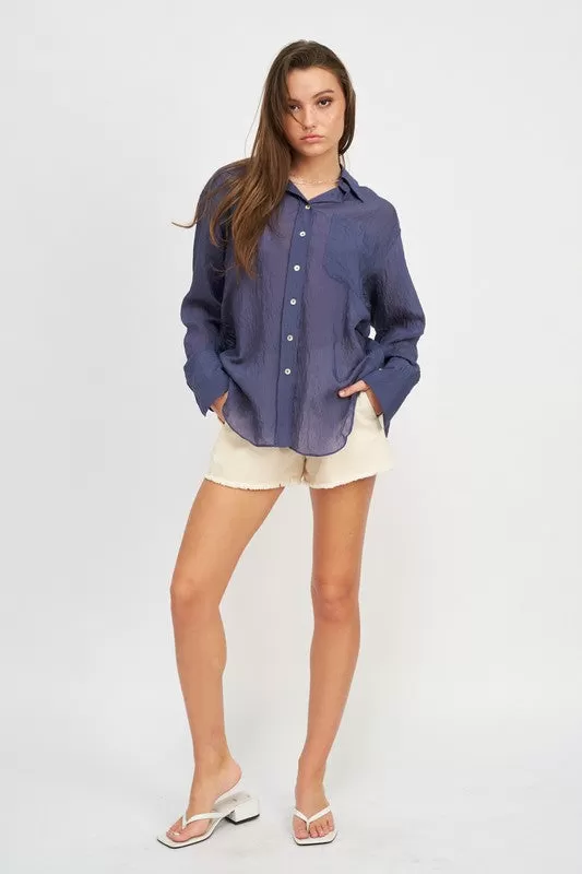 BUTTON DOWN WRINKLED SHIRT