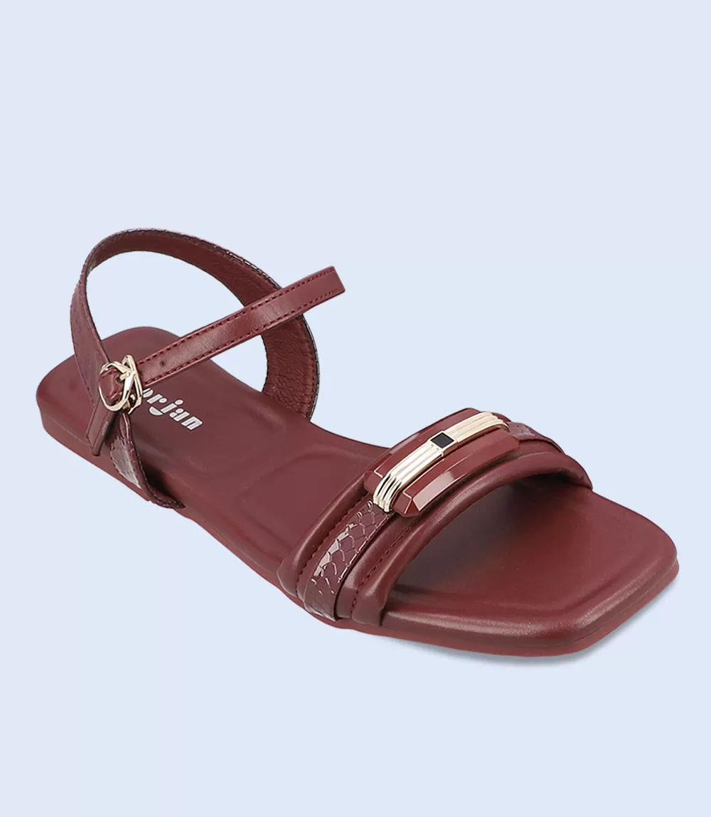 BW7363-MAROON-Women Casual Sandal