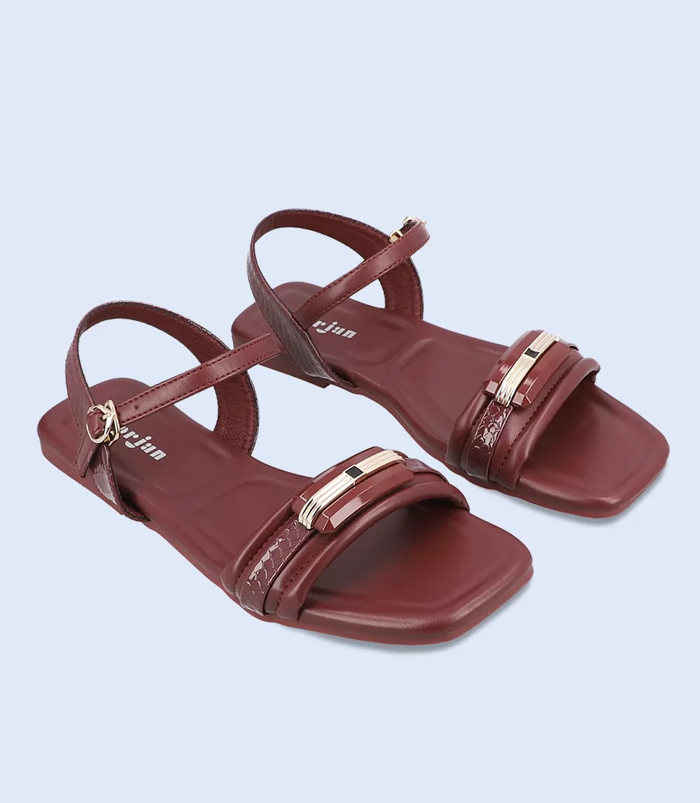 BW7363-MAROON-Women Casual Sandal