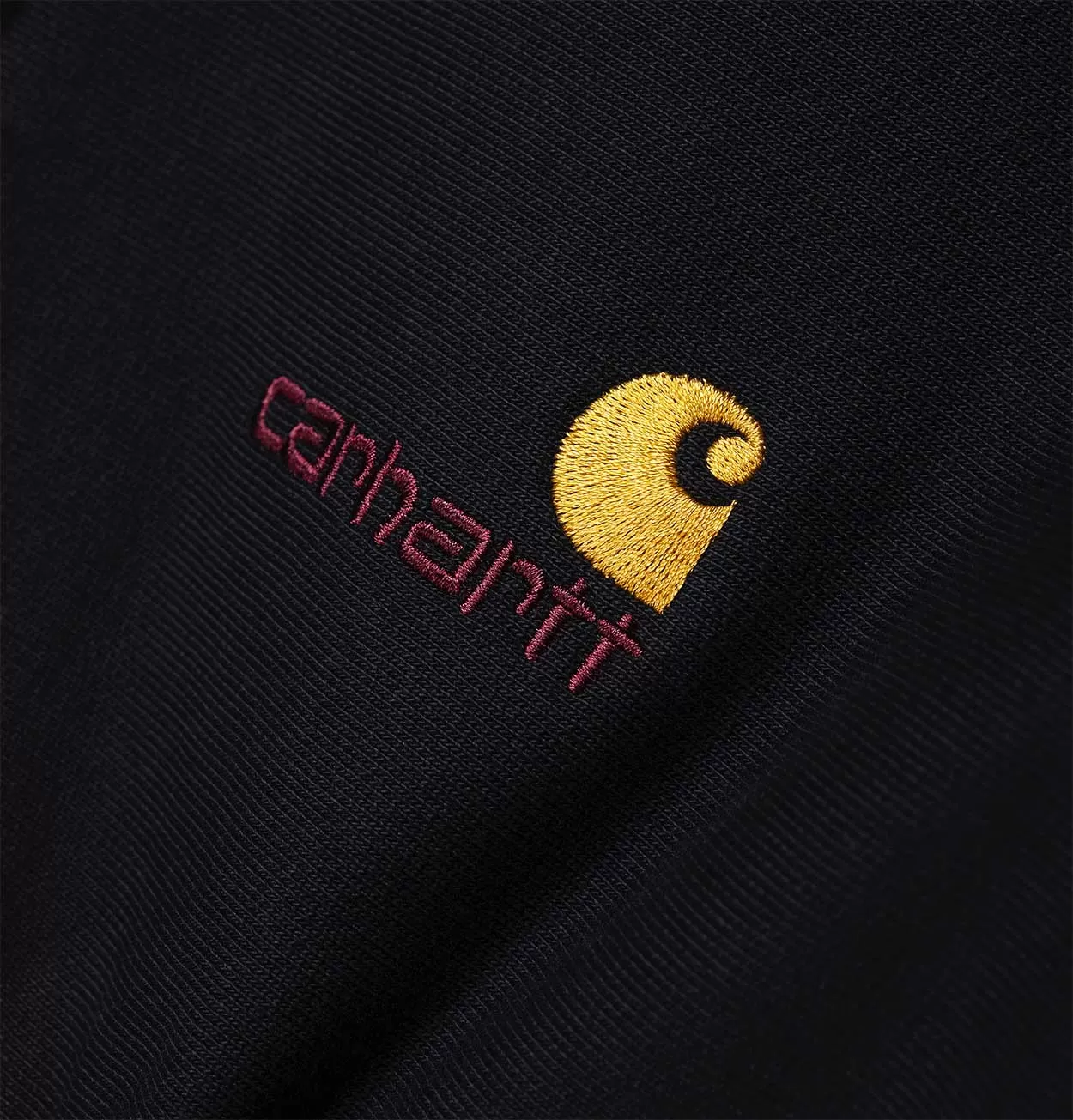 Carhartt WIP Half Zip American Script Sweatshirt in Black