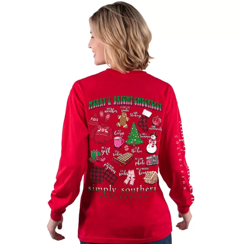 Christmas Checklist Long Sleeve Tee by Simply Southern