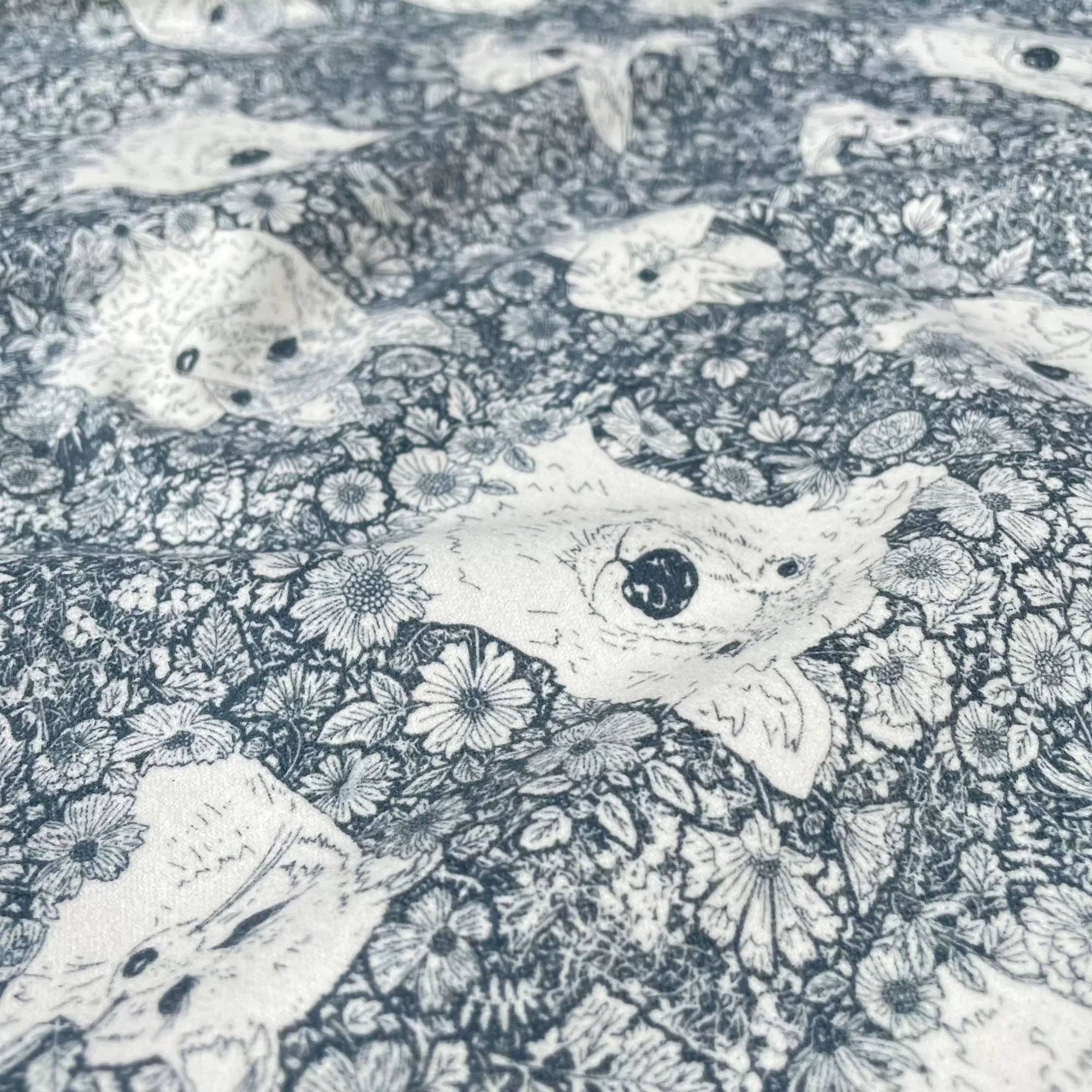 Cotton Flannel Fabric in Walking With Bear