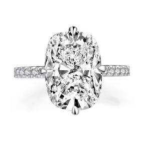 Cushion Cut Under Halo Silver Engagement Ring