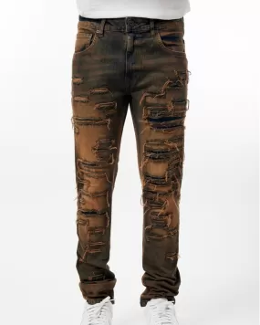 Destroyed & Repaired Denim Jean