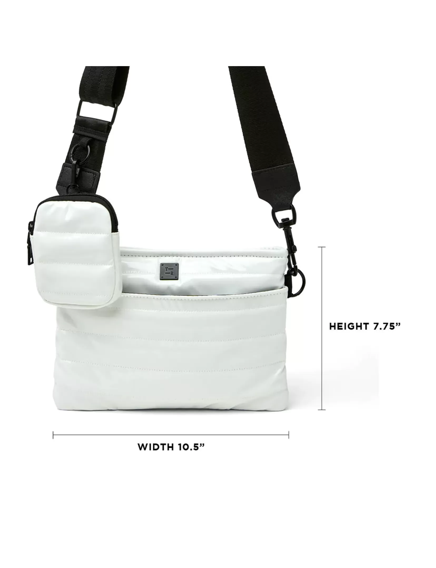 Downtown Crossbody, White Patent