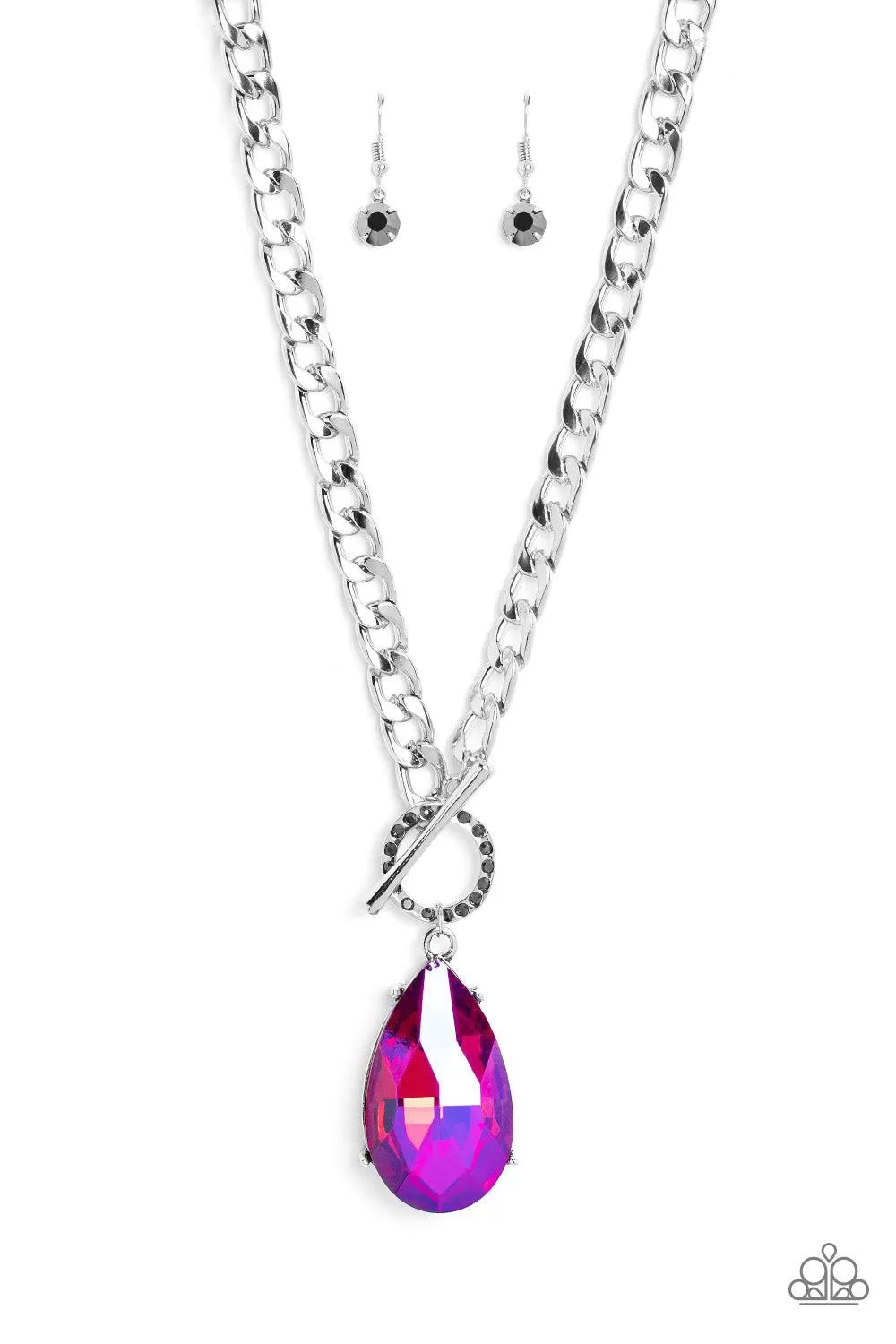 Edgy Exaggeration Pink Necklace - Paparazzi Accessories