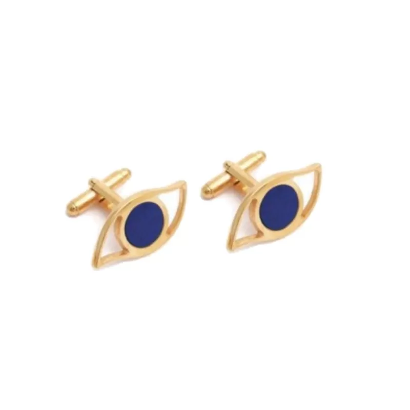 Eye gold cufflinks in 14k gold