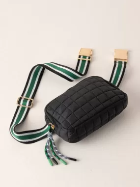 Ezra Quilted Belt Bag, Black