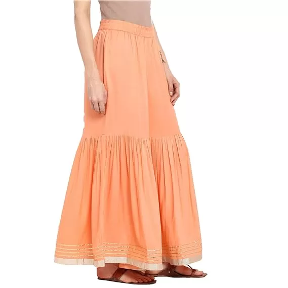 Fabulous Peach Color Color Fancy Palazzo Pants