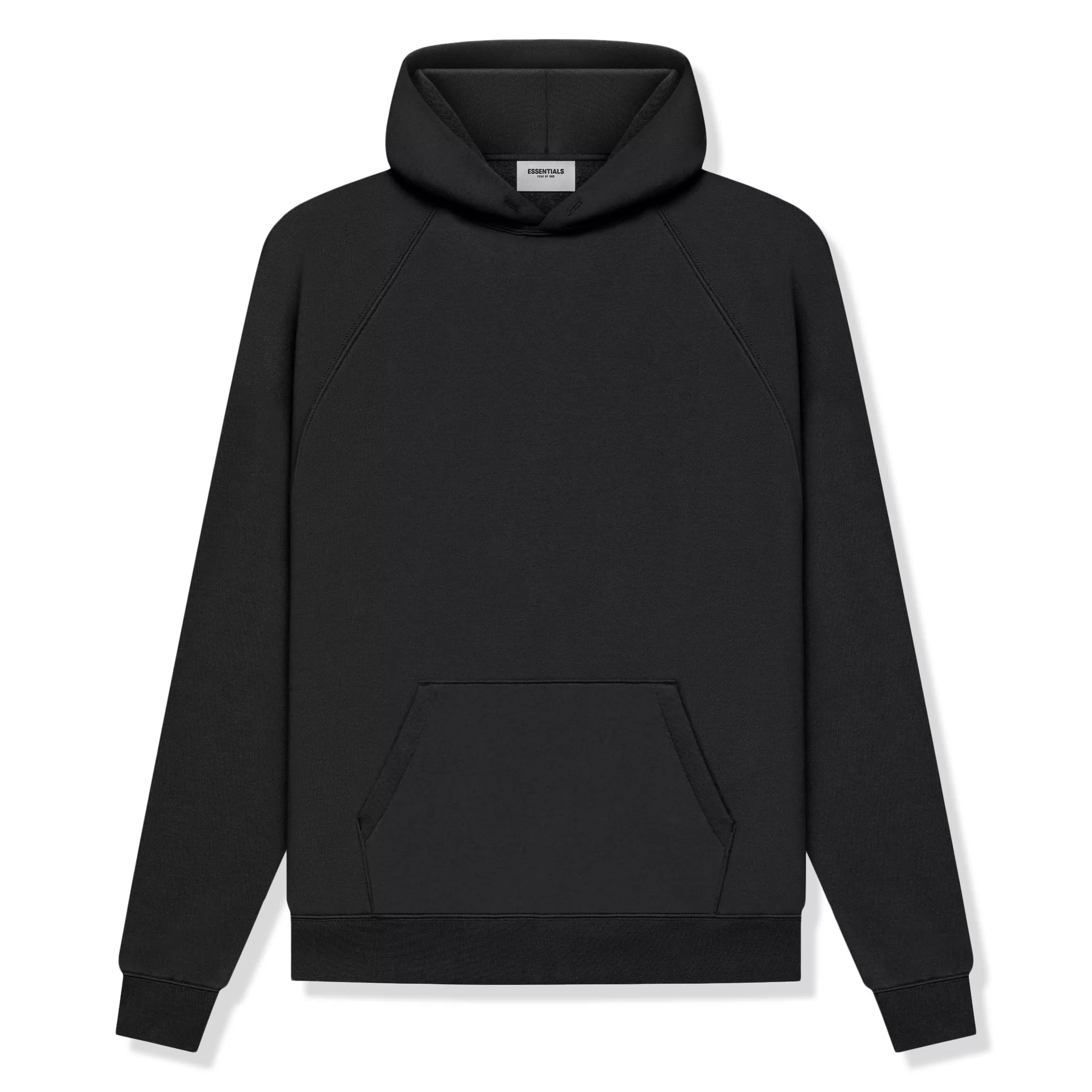 Fear Of God Essentials Reverse Logo Black Hoodie (SS21)