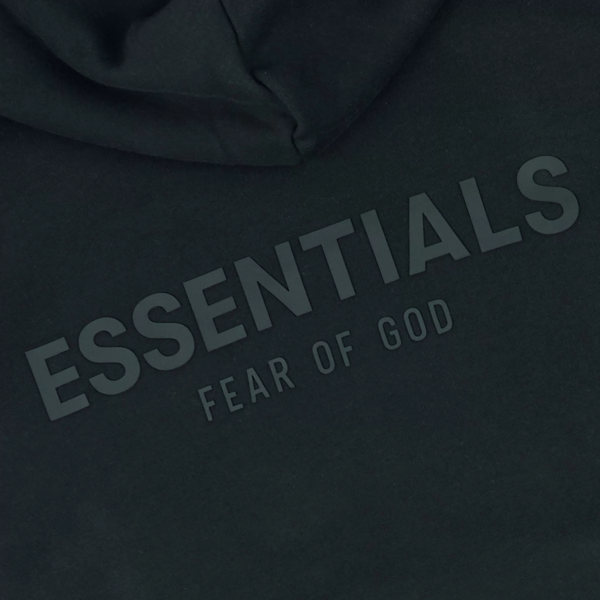 Fear Of God Essentials Reverse Logo Black Hoodie (SS21)