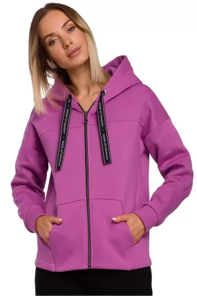 Fuchsia Full Zip Hooded Sweatshirt