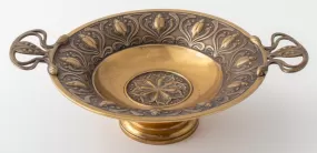 German WMF Jugendstil Brass Tazza, ca. 1890