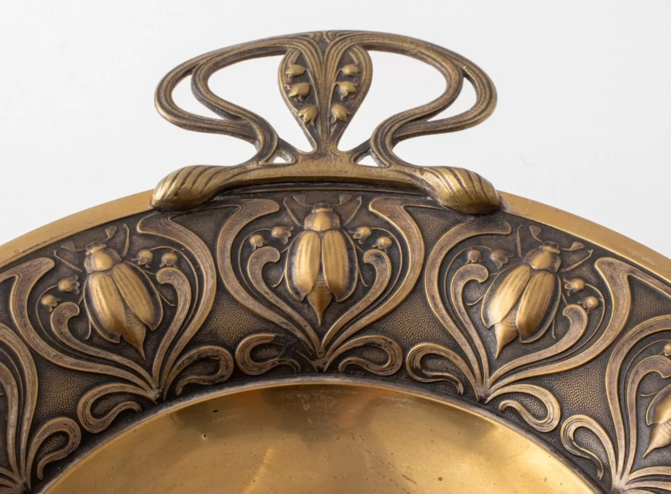 German WMF Jugendstil Brass Tazza, ca. 1890