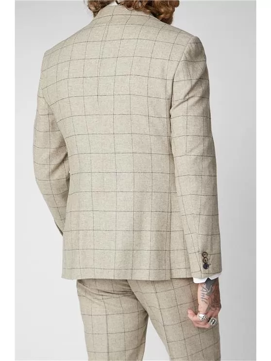 Gibson Wylam Stone Windowpane 3 Piece Tweed Suit