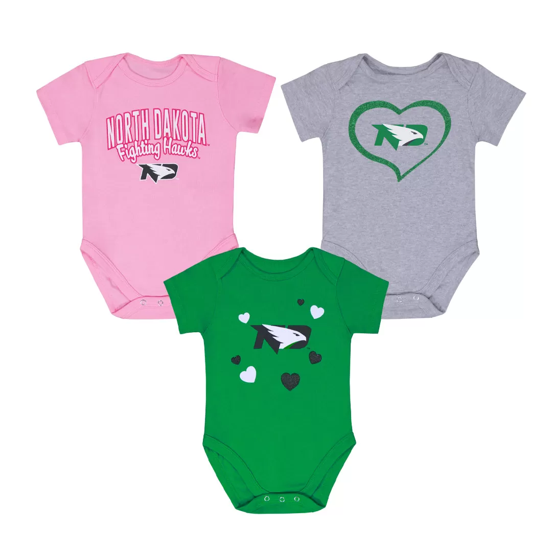 Girls' (Infant) North Dakota Fighting Hawks 3 piece Champ Set (KZ415Z5 26)