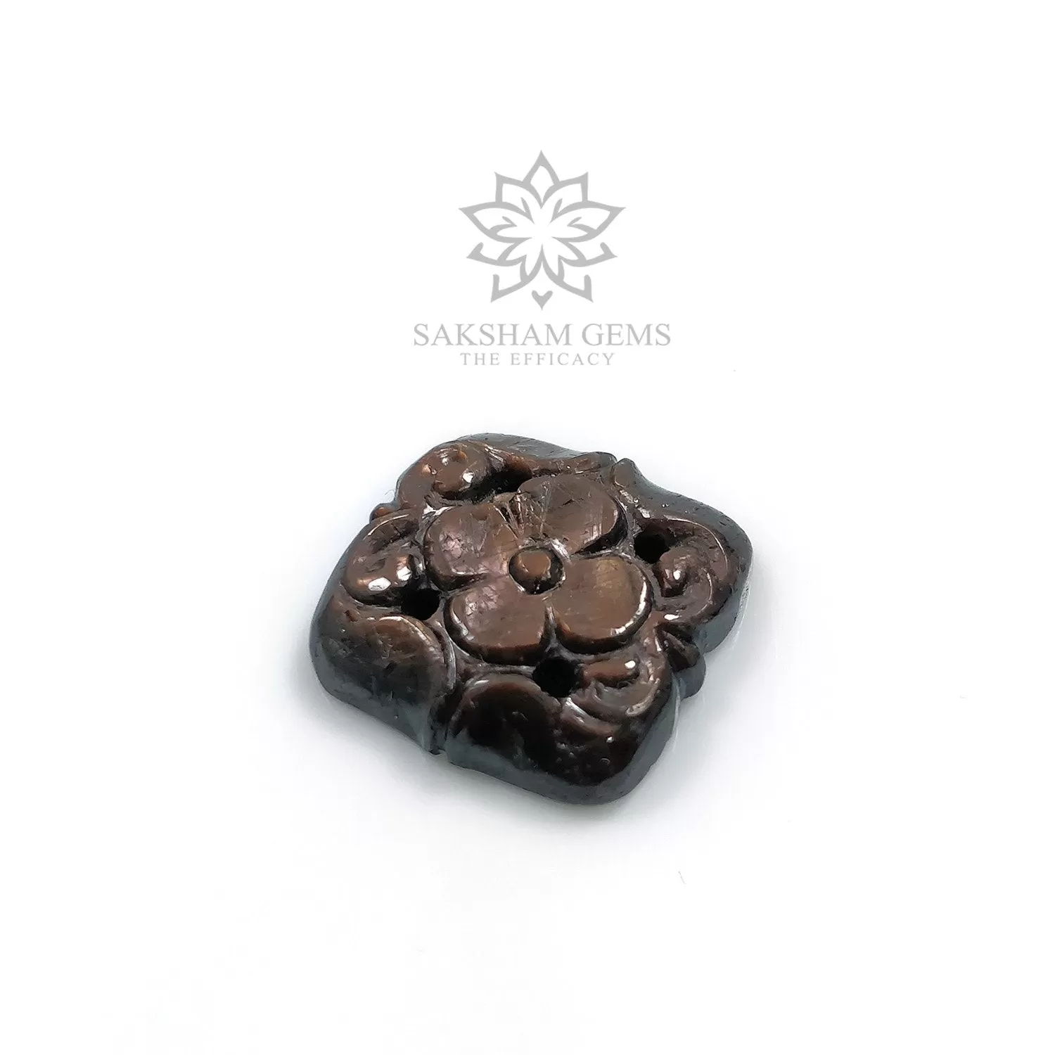 GOLDEN BROWN Chocolate SAPPHIRE Gemstone Carving : 15cts Natural Untreated Sapphire Gemstone Hand Carved Cushion Shape 16mm 1pc For Jewelry