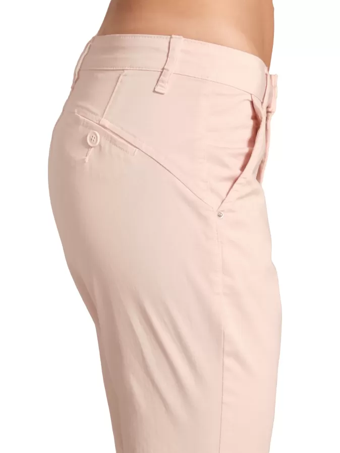 Griffai women's Capri flared trousers in pink satin DGP5059