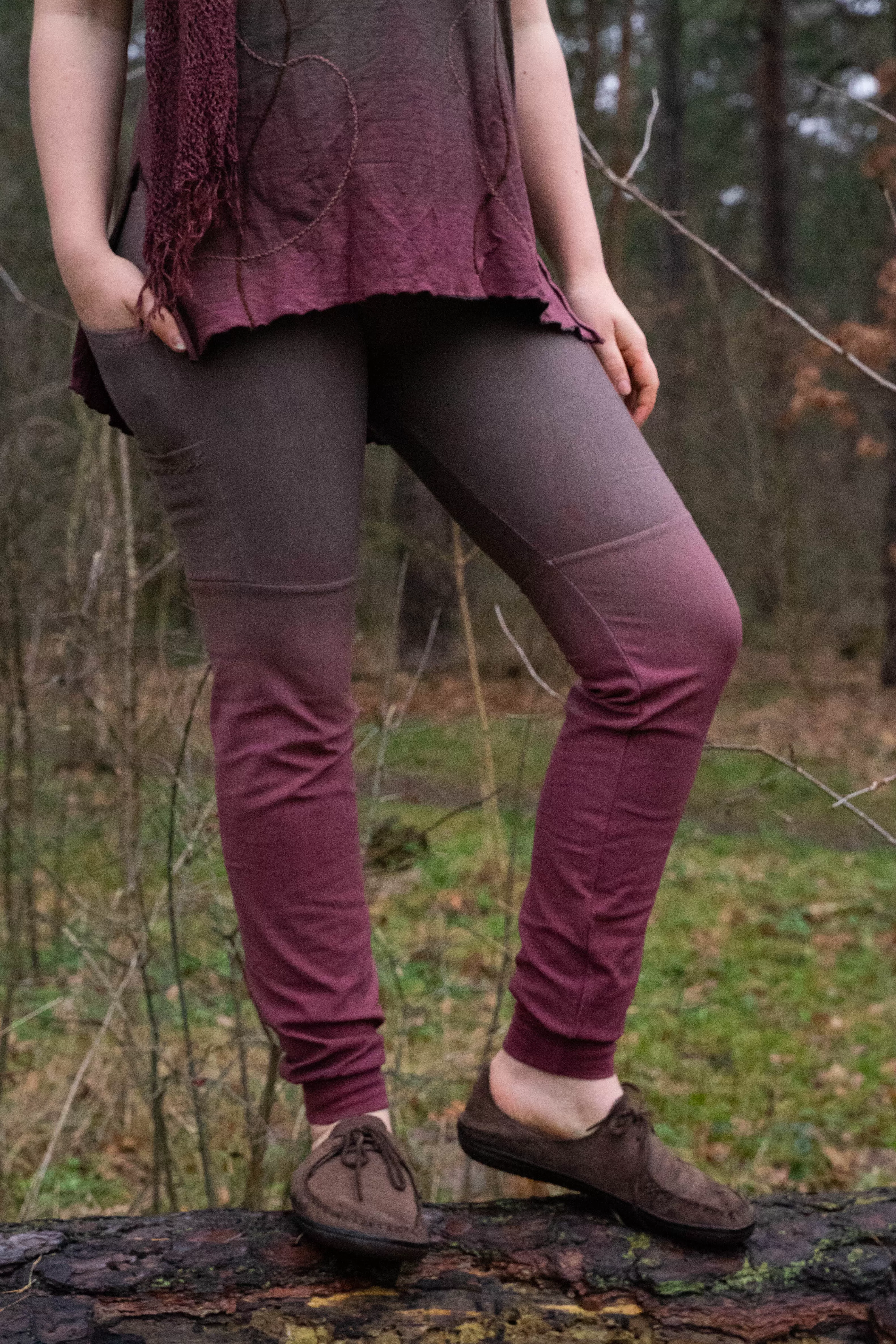 Größe 38/40 - Leggins mit Taschen - Wintersweat