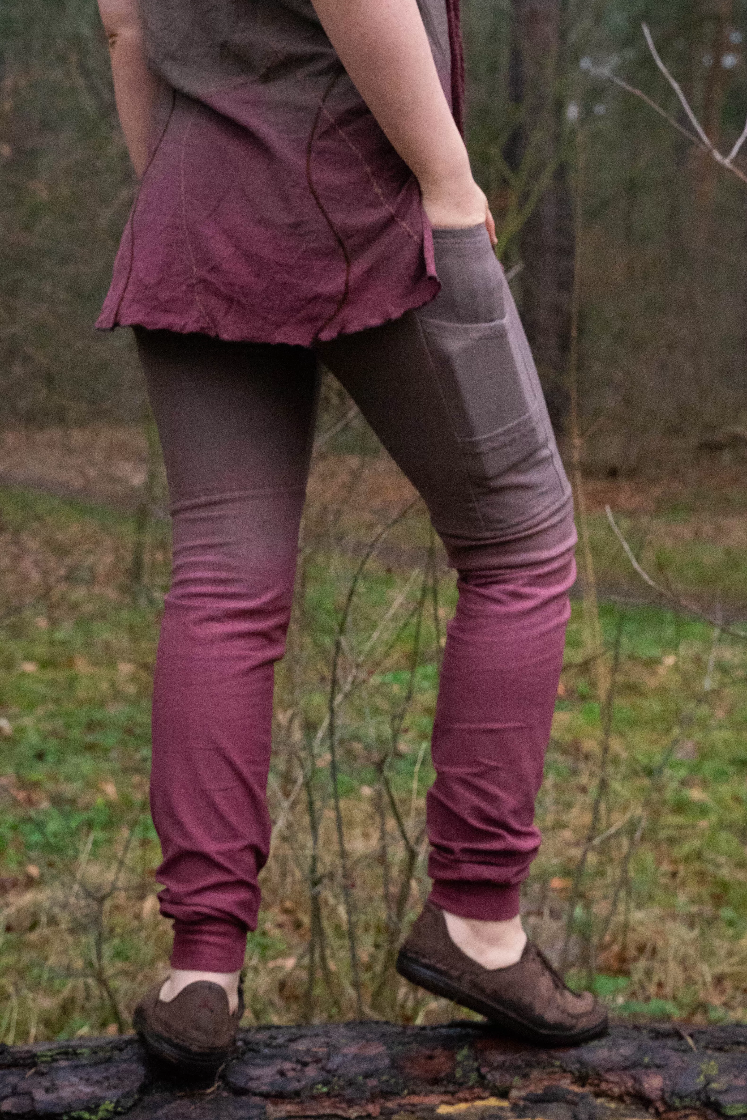 Größe 38/40 - Leggins mit Taschen - Wintersweat