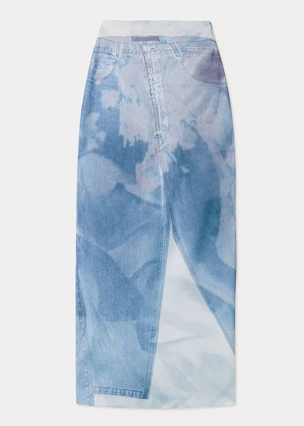 Handy Jean Print Silky Ankle Skirt