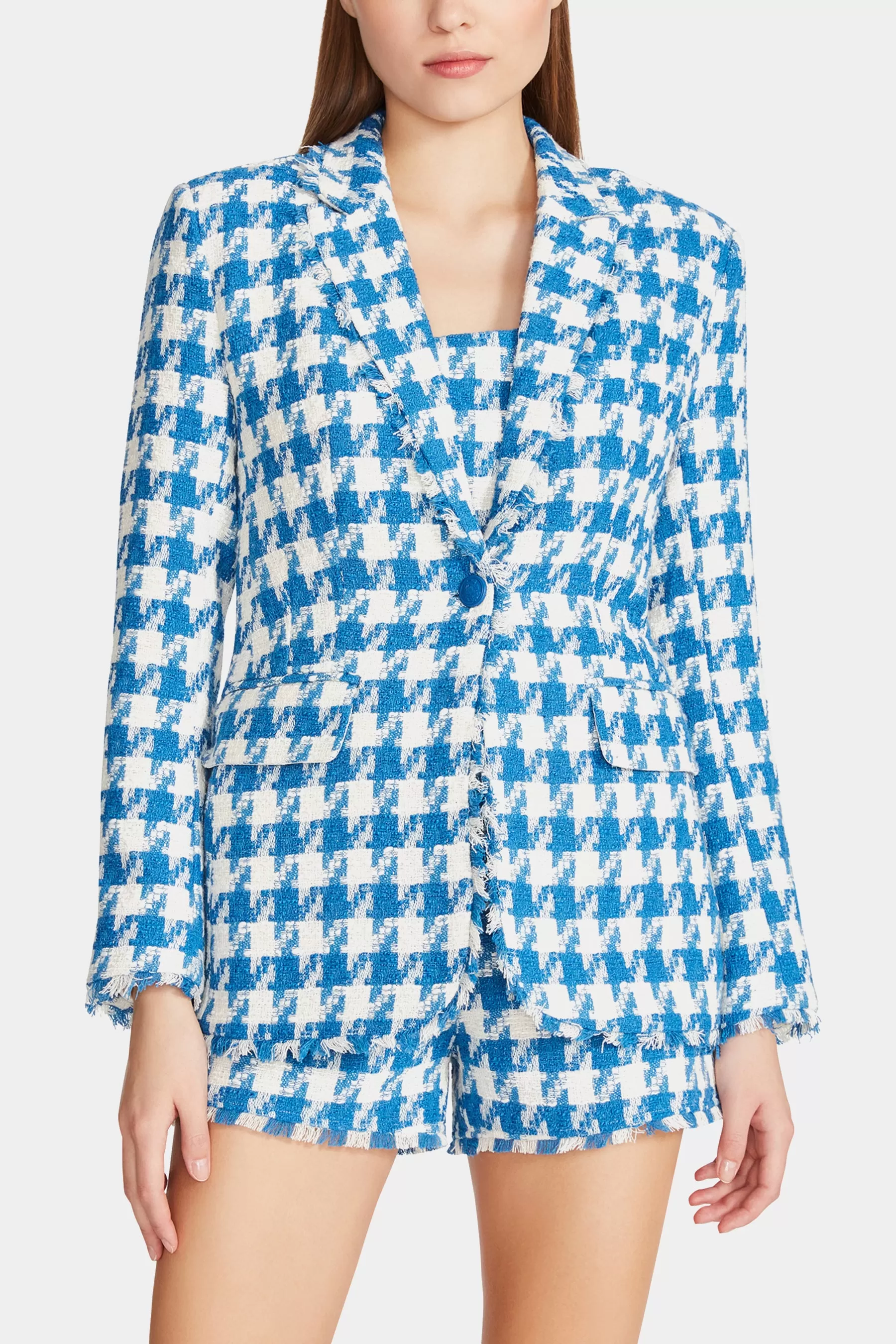 Harlow Houndstooth Tweed Blazer