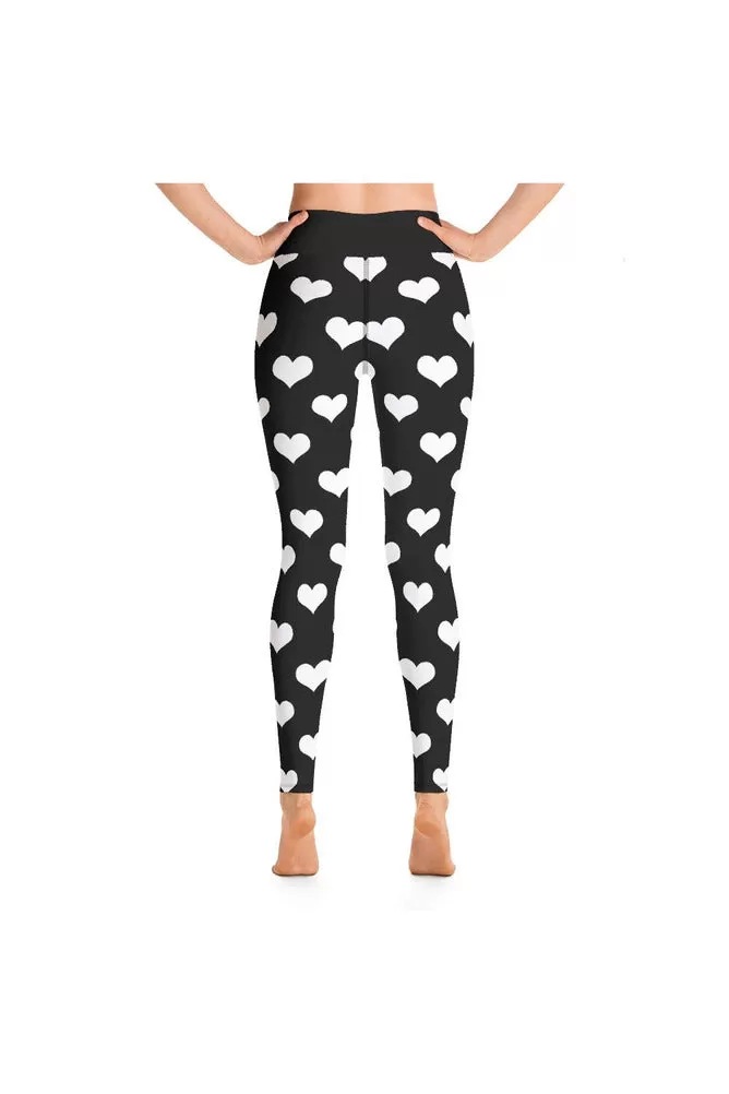 Hearts Print Yoga Leggings