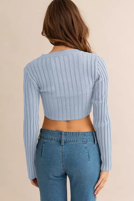 Hey Babe Asymmetrical Hem Sweater Top